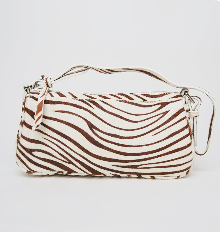 Zebra brown handbag