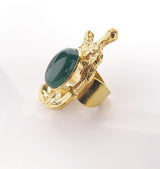 Modd ring green brass