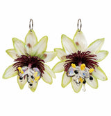 Wet passiflora earrings