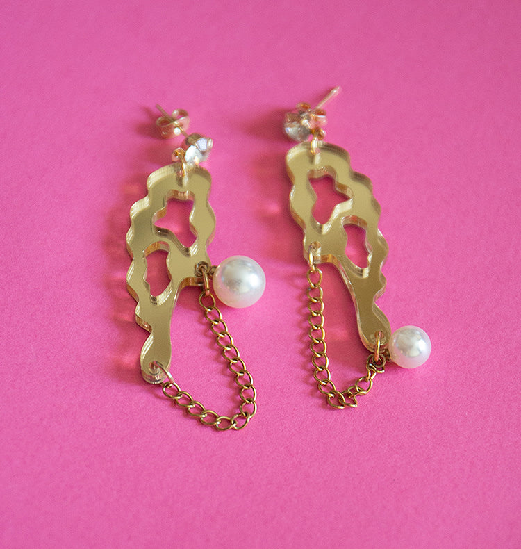 Abstract chaos earrings