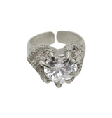 Agnes ring silver clear