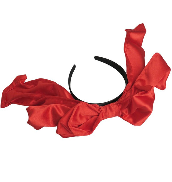 Big bow hair band red