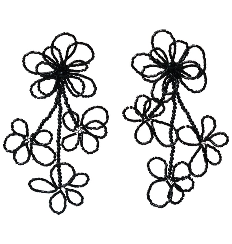 Blomster earrings black