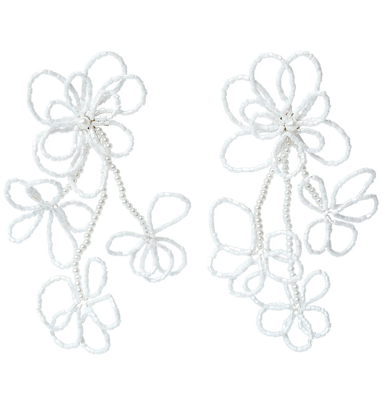 Blomster earrings white