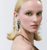 Blomster earrings white