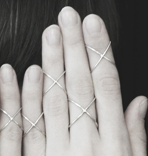 Cross ring silver