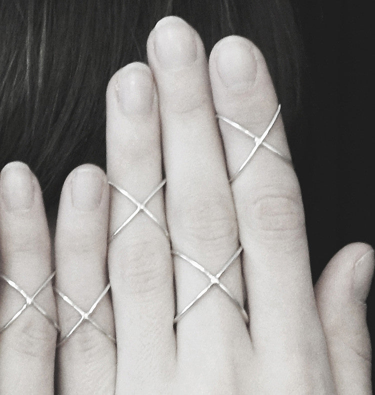 Cross ring silver