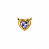 devil heart single stud gold