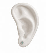 Green star silver single earring