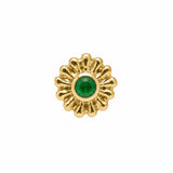 Green star single earring gold