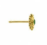 Green star single earring gold