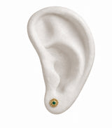 Green star single earring gold
