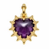 Heartbeat pendant amethyst gold