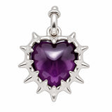 Heartbeat pendant amethyst silver