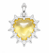 Heartbeat pendant citrine silver