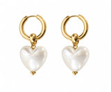 I heart you earrings pearl