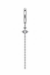 Indra Single Earring Silver / Clear