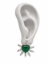 La La Land Earrings Silver / Green