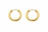 Thick gold hoops 13mm