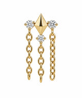 Solar Stud Single Earring Gold