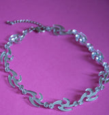 Cyber choker necklace silver
