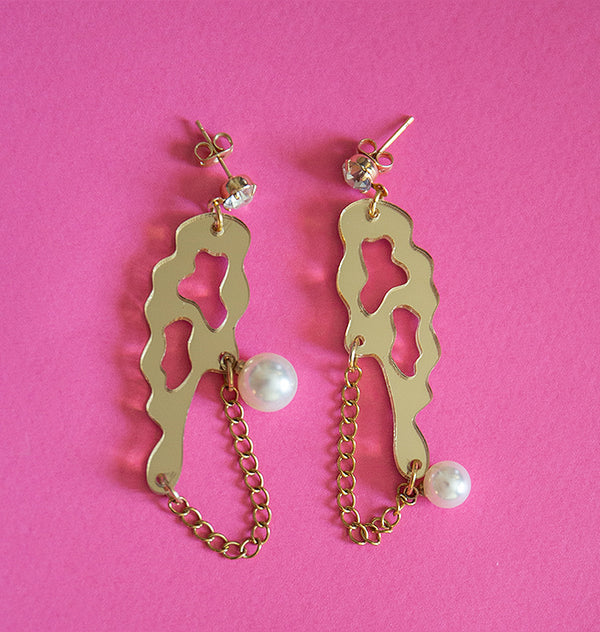 Abstract chaos earrings