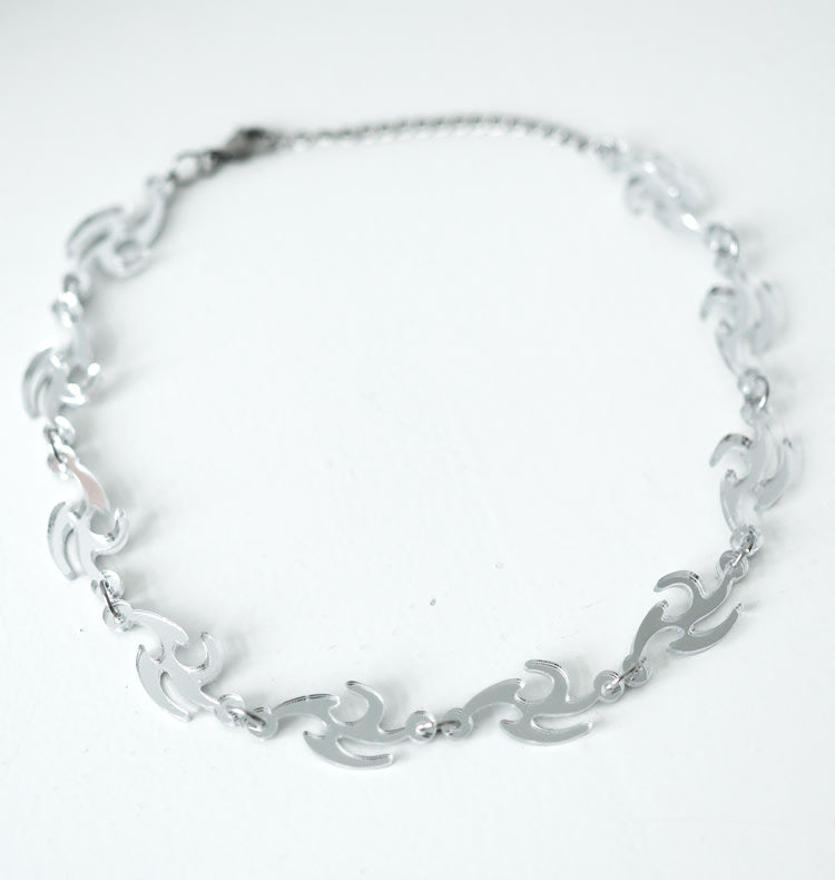 Cyber choker necklace silver