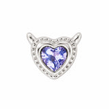 devil heart single stud silver