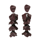 Flake earrings deep purple