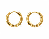 Thick gold hoops 17mm