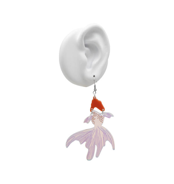 Goldfish earrings colorful