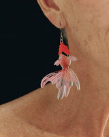 Goldfish earrings colorful