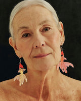 Goldfish earrings colorful