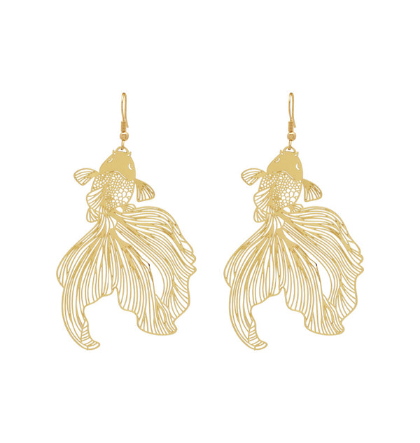 Goldfish earrings gold