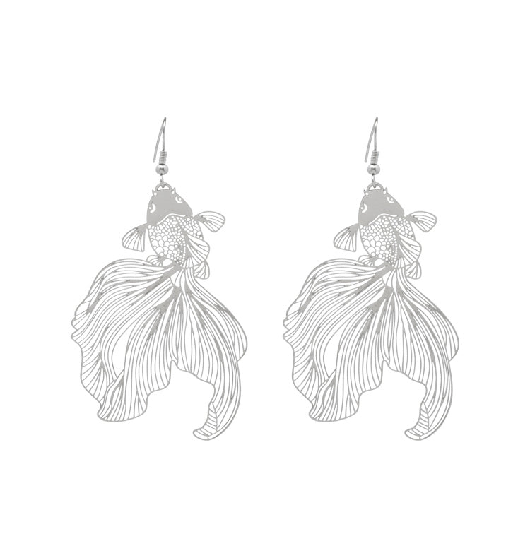 Goldfish earrings silver