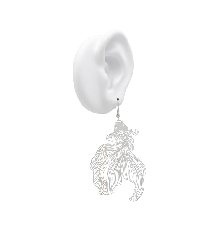 Goldfish earrings silver