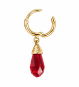 Crystal drop red/gold Single