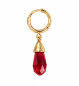 Crystal drop red/gold Single
