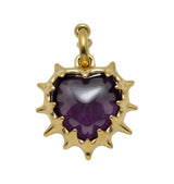Heartbeat pendant amethyst gold