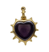 Heartbeat pendant amethyst gold