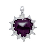 Heartbeat pendant amethyst silver