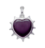 Heartbeat pendant amethyst silver