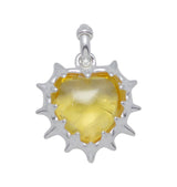 Heartbeat pendant citrine silver
