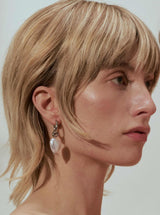 I heart you earrings pearl silver
