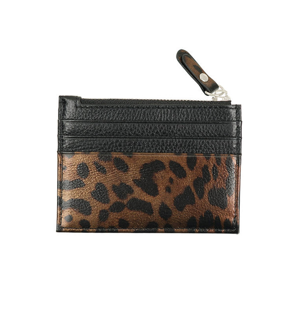 laney card wallet black leopard