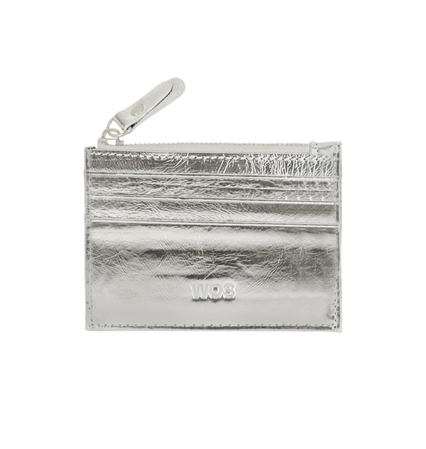 Laney card wallet metallic silver