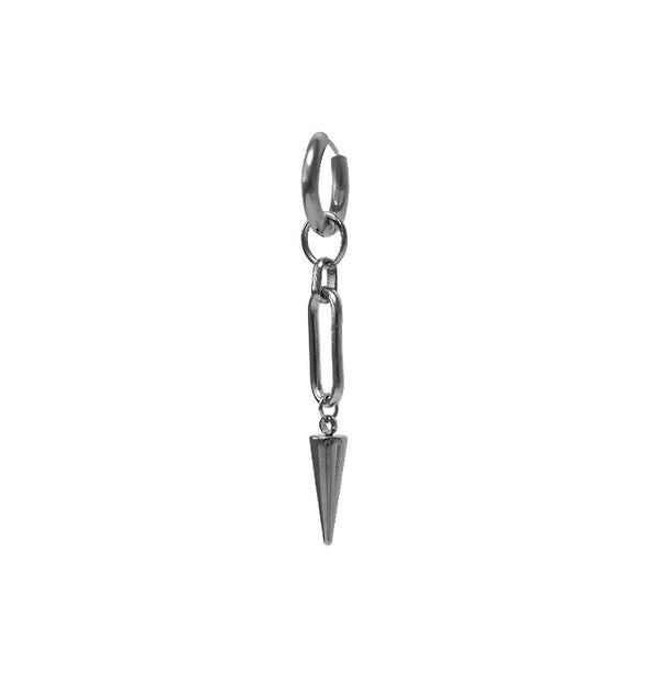 Nova long rectangle single earring silver