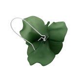 Petal earrings dark green