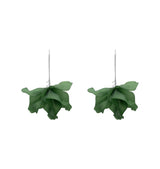 Petal earrings dark green