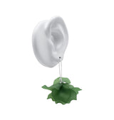 Petal earrings dark green